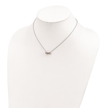 Cheryl M Sterling Silver Rose Gold-Plated & CZ Bow Necklace — alternate view