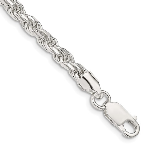 Sterling Silver 4.6mm Diamond-cut Rope Chain