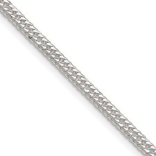 Image of Sterling Silver Polished 3.0mm Double Diamond-cut Curb Chain