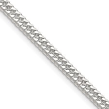 Image of Sterling Silver Polished 3.9mm Double Diamond-cut Curb Chain