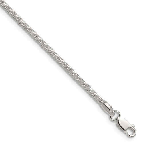 Sterling Silver 2.5mm 8 Sided D/C Double Spiga Chain