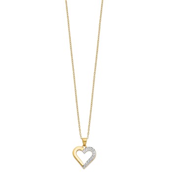 Diamond Fascination Diamond Mystique Sterling Silver 18K Gold-plated Diamond Heart 18 Inch Necklace — alternate view