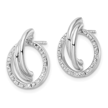 Diamond Fascination Diamond Mystique Sterling Silver Platinum-plated Diamond Post Earrings — alternate view