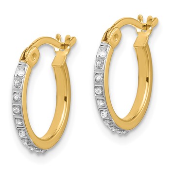 SS 18k Gold-pltd Diamond Mystique Dia Dust/Accent Hoop Earring — alternate view