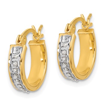 Sterling Silver 18K Gold-plated Diamond Mystique Hoop Earrings — alternate view