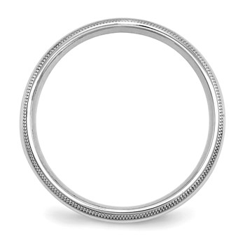 SSilver Rhodium-plated 5mm Comfort Fit Double Milgrain Size 4 Band — alternate view