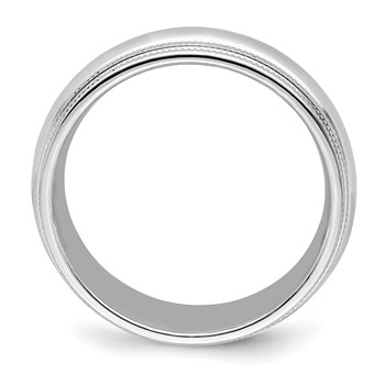 Sterling Silver Rh-plated 7mm Comfort Fit Double Milgrain Size 4 Band — alternate view