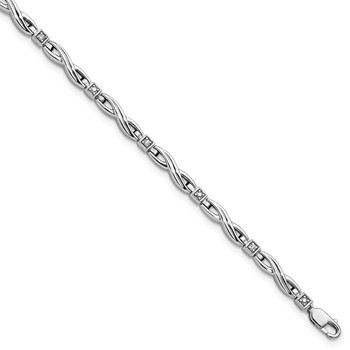 Sterling Silver Rhodium-plated Diam. Bracelet