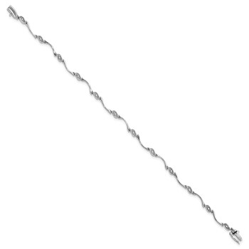 Sterling Silver Rhodium-plated Diam. Bracelet — alternate view