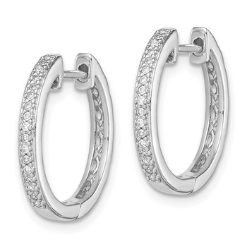 Sterling Silver Rhodium Diam. Earrings — alternate view