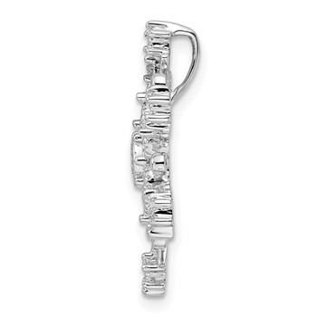 Sterling Silver Rhodium Diam. Snowflake Chain Slide — alternate view