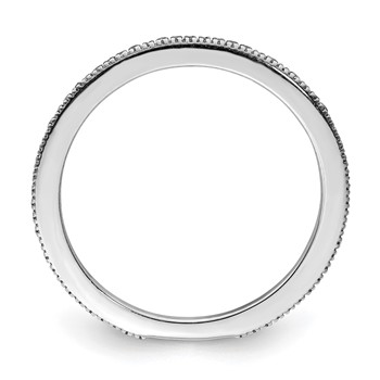 Sterling Silver Rhodium Plated Diamond Band — alternate view
