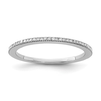 Sterling Silver Rhodium Plated Diamond Band