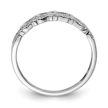 Sterling Silver Rhodium Plated Diamond Band — alternate view
