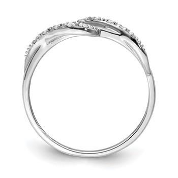 Sterling Silver Rhodium Plated Diamond Ring — alternate view