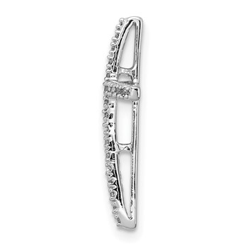 Sterling Silver Rhodium-plated Diamond Cross Chain Slide — alternate view