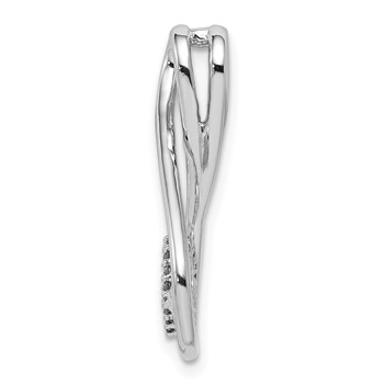 Sterling Silver Rhodium-Plated Diamond Heart in Teardrop Slide Pendant — alternate view