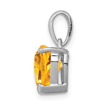 Sterling Silver Rhodium Citrine Pendant — alternate view