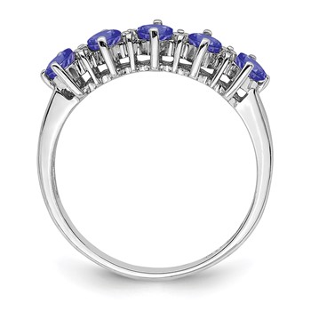 Sterling Silver Rhodium Tanzanite & Diam. Ring — alternate view