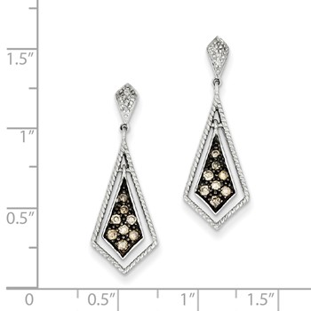 Sterling Silver Champagne Diamond Geometric Post Earrings — alternate view