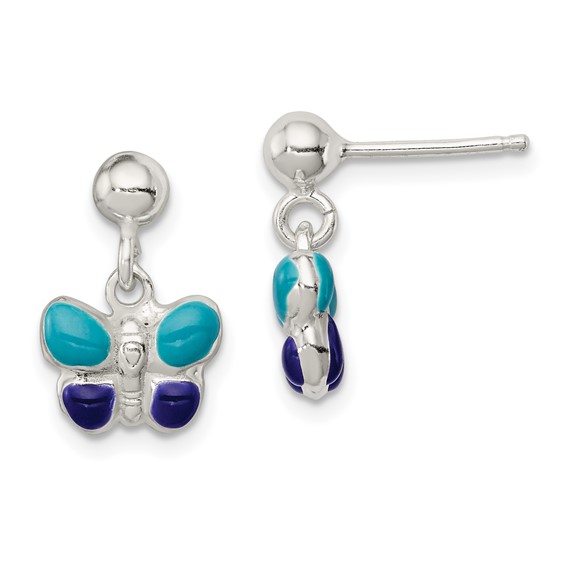Butterfly Post Stud Earrings Polished Sterling Silver Butterfly Post Stud Earrings Polished Sterling Silver