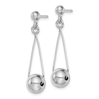 Sterling Silver Rhodium-plated Post Dangle Earrings — alternate view