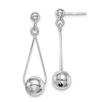 Sterling Silver Rhodium-plated Post Dangle Earrings