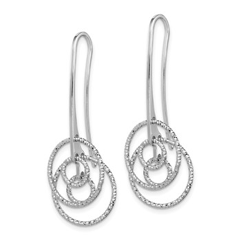 Sterling Silver Rhodium-plated D/C Fancy Circles Dangle Earrings — alternate view