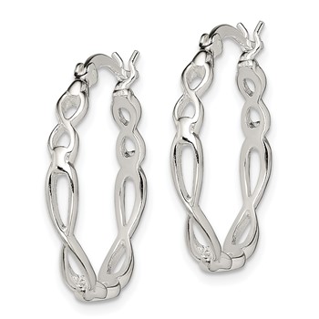 Sterling Silver Infinity Design Hoop Earrings — alternate view