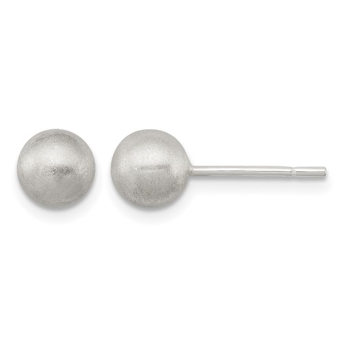 Sterling Silver Polished 6mm Laser-cut Post Earrings