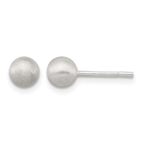 Sterling Silver Polished 5mm Laser-cut Post Earrings