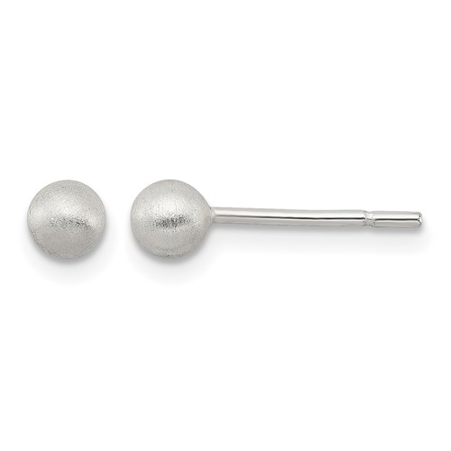 Sterling Silver Polished 4mm Laser-cut Post Earrings