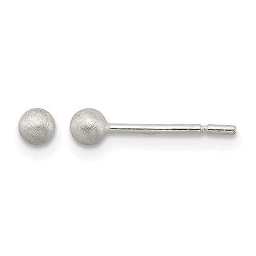 Sterling Silver Polished 3mm Laser-cut Post Earrings
