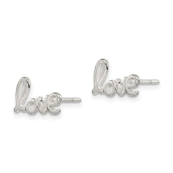 Sterling Silver Polished Love Post Earrings — alternate view