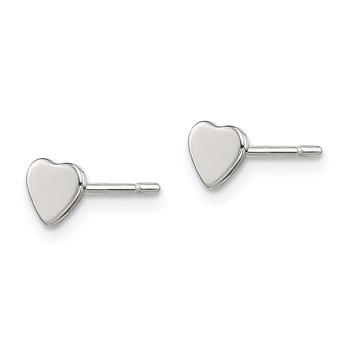 Sterling Silver Polished Heart Post Earrings — alternate view