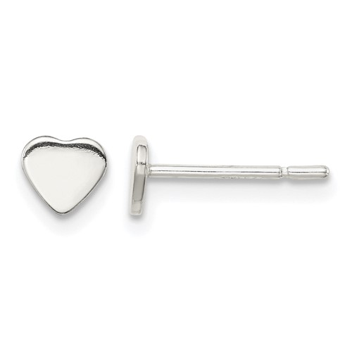Sterling Silver Polished Heart Post Earrings