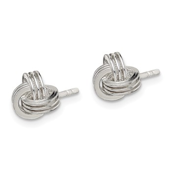 Sterling Silver Polished Fancy Love Knot Post Earrings — alternate view