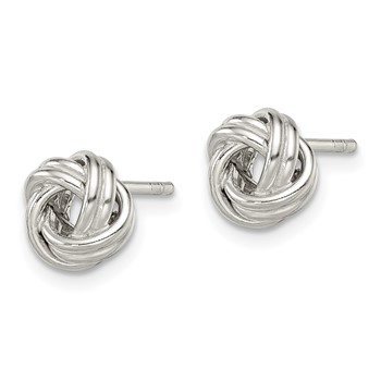 Sterling Silver Rhodium-plated Polished Love Knot Post Earrings — alternate view