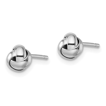 Sterling Silver Rhodium-plated Love Knot Post Earrings — alternate view