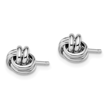 Sterling Silver Rhodium-plated Double Knot Post Earrings — alternate view