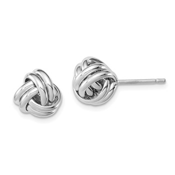 Sterling Silver Rhodium-plated Double Knot Post Earrings