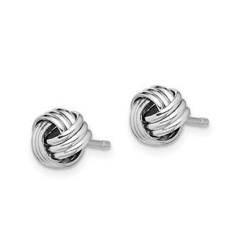 Sterling Silver Rhodium-plated Triple Knot Post Earrings — alternate view