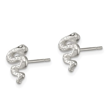 Sterling Silver Polished Snake Post Earrings — alternate view
