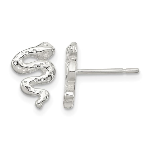 Sterling Silver Polished Snake Post Earrings