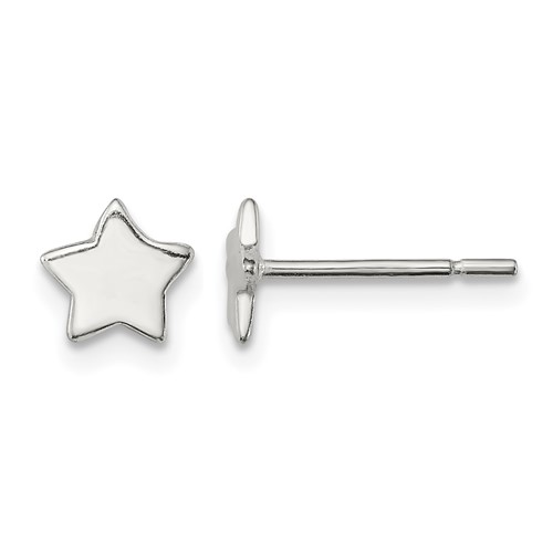 Sterling Silver Polished Star Post Earrings