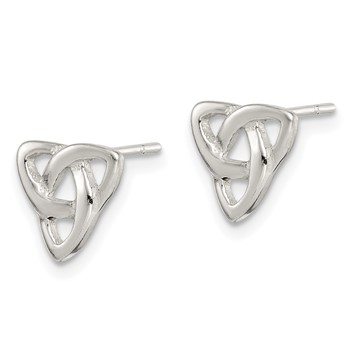 Sterling Silver Polished Celtic Knot Post Earrings — alternate view
