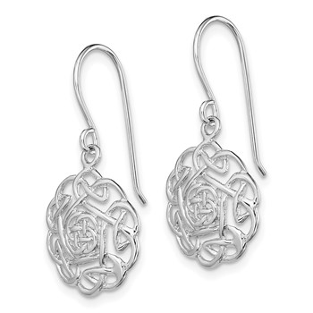 Sterling Silver RH-plated Polished Celtic Shepherd Hook Earrings — alternate view