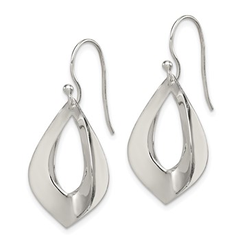 Sterling Silver Polished Teardrop Dangle Earrings — alternate view