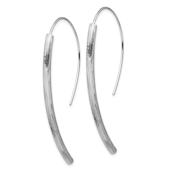 Sterling Silver RH-plated Polished Textured Bar Dangle Earrings — alternate view