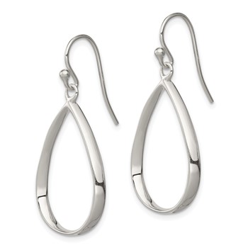 Sterling Silver Polished Teardrop Dangle Earrings — alternate view
